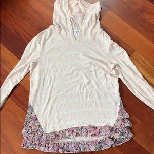 Peach sweater with hoodie